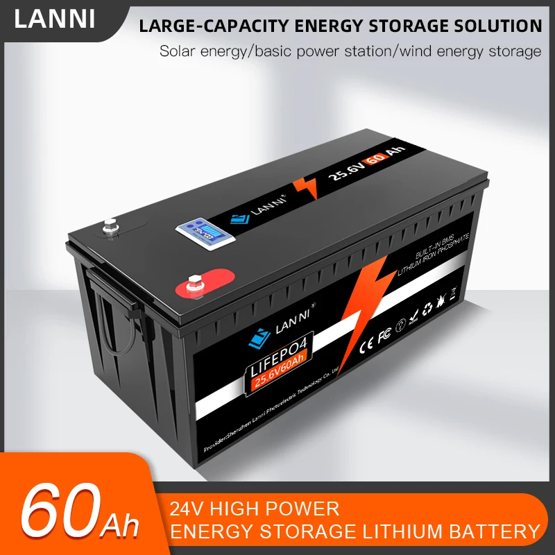 

Made In China 25.6V 60Ah LiFePO4 Battery Pack Deep Cycle Rechargeable Batteries Suitable For RV Golf Carts Off-roaders