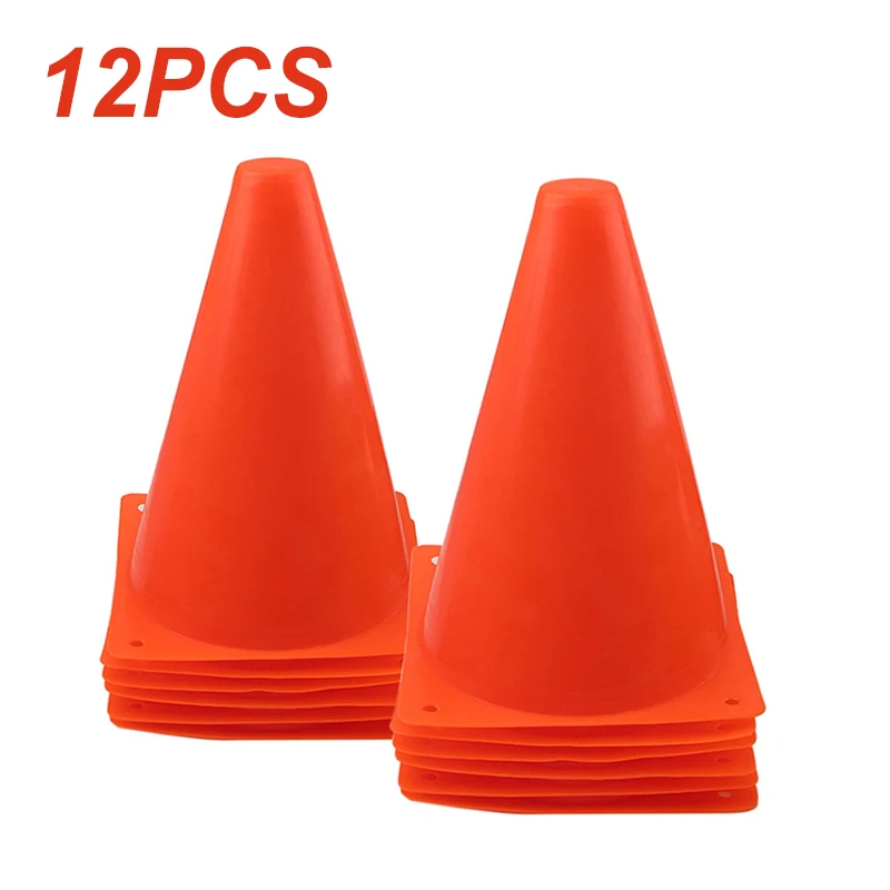 

12Pcs 18CM Soccer Marker Cones Football Training Sign Bucket Portable Lightweight Outdoor Sport Agility Training Discs 7 Inch