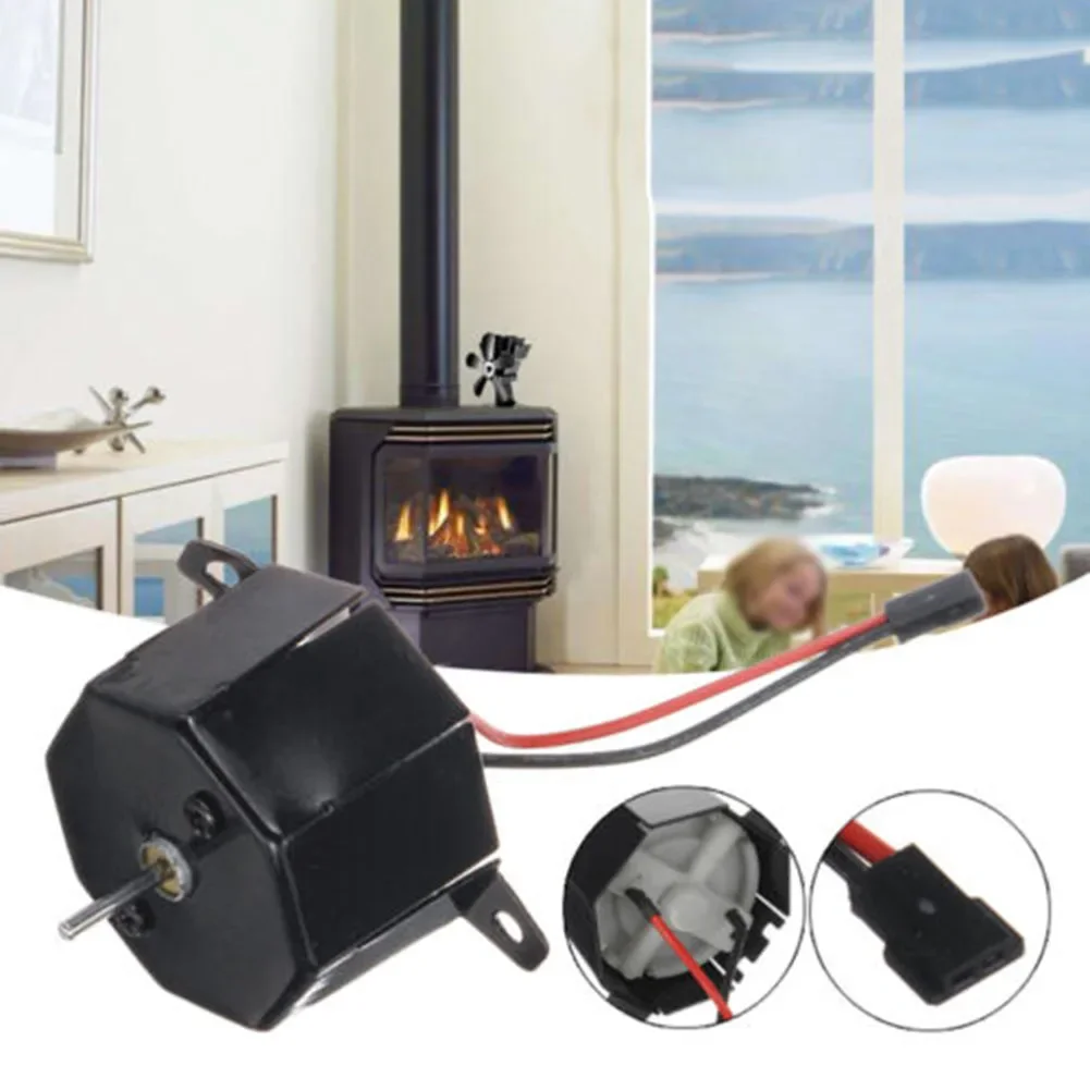 Self-Power Heating Motor For Fireplace Stove Fan Home Stove Burner Replacement Tool With Screwdriver Black And Metal