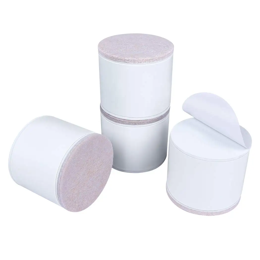 

2-Inch Round Self-Adhesive Furniture Risers For Sofa Table Dresser Bed – Heavy Duty White Floor Protectors 4 Pack