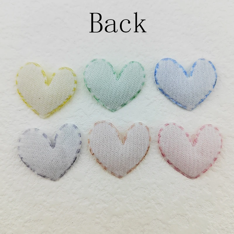 100Pcs 2.8CM Padded Gingham Heart Patches Appliques for Clothes Hat Sewing Supplies DIY Headwear Hair Bow Decor