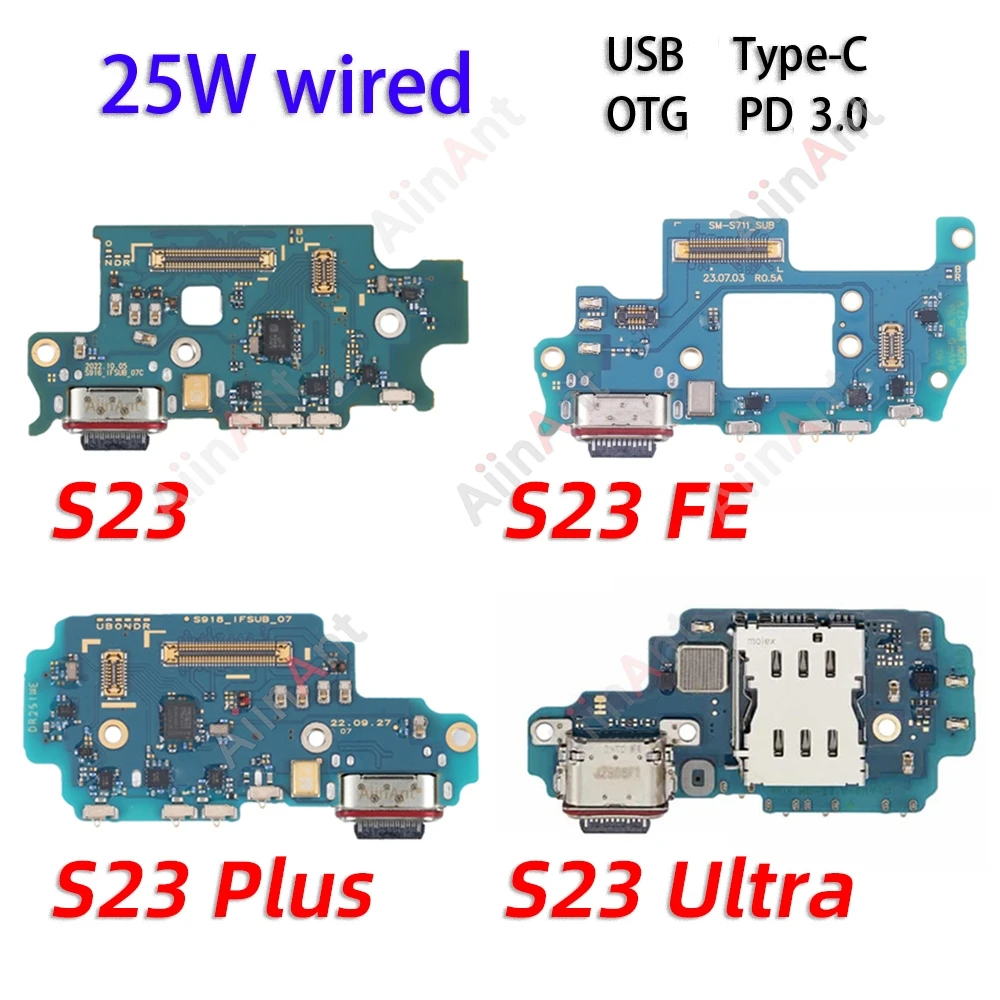 USB Charger Board Dock Connector Charging Port Flex Cable For Samsung Galaxy S23 Plus Ultra FE S911B S911E S911W S711B S916B 5G