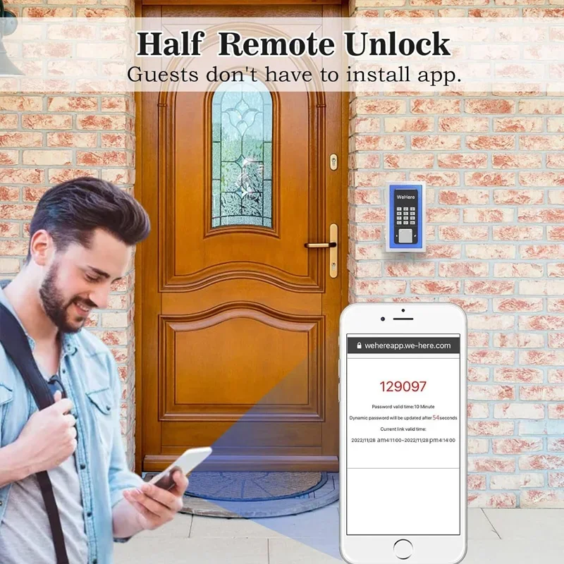 WeHere-Electronic Key Safe Box Armazenamento, controle remoto, senha inteligente, App, telefone, controle remoto, Segurança Outdoor, Apartamento, Gestão do Hotel