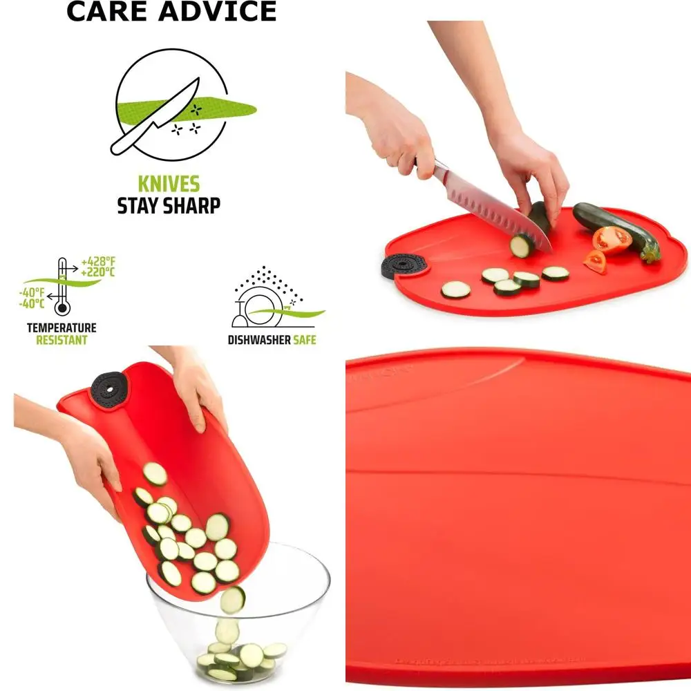 

Flexible Poppy Silicone Cutting Mat - 12x16 Inch Large Chopping Board