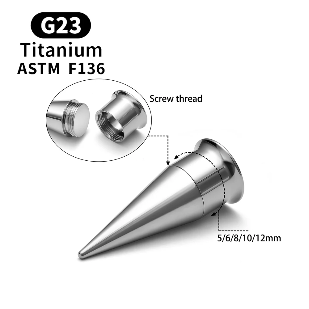 G23 Titan Schraube Fit Doppel Flare Ohr Flesh Tunnel Ohrring Plug Expander Keil Piercing Körper Schmuck Earlet Messgeräte – Detail 5