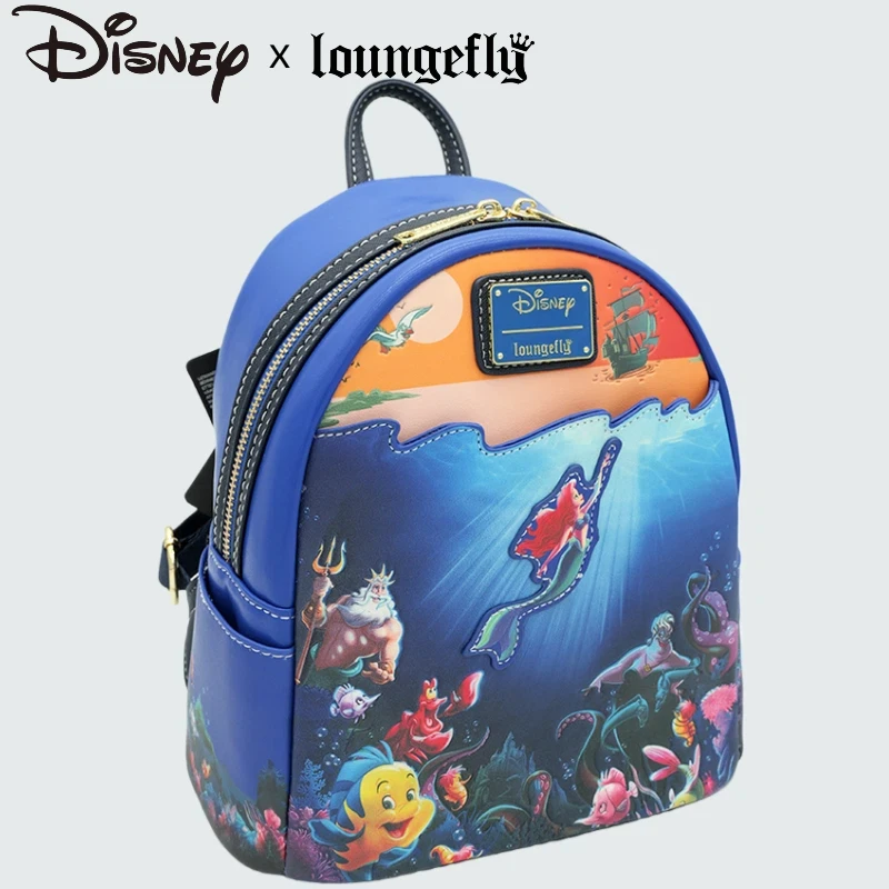 

Рюкзак Disney Loungefly The Little Mermaid Ariel с подводной сценкой, модный подарок для фанатов Диснея и ежедневного использования