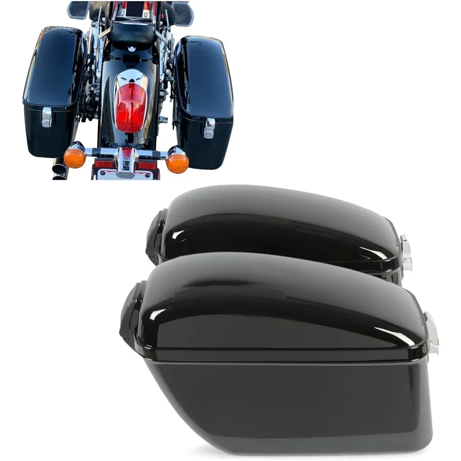 

Large 60L Motorcycle Hard Saddle Bags with Mounting Brackets for Harley Davidson Dyna Softail Sportster Honda Suzuki Kawasaki Y