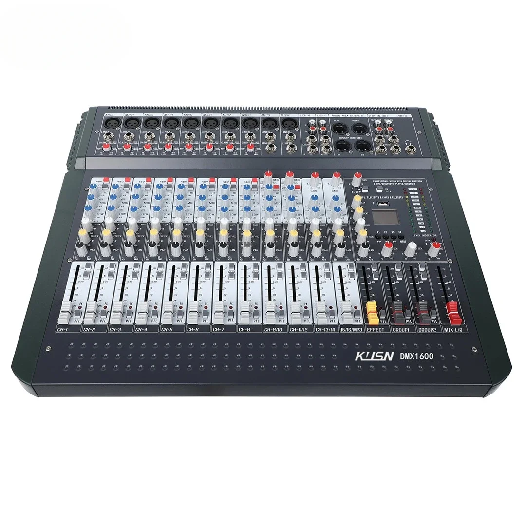 16 Channel Digital Mixer Professional Powered Audio Mixing Soundcraft Mini Sound Power Console Mixer With Bluetooth USB