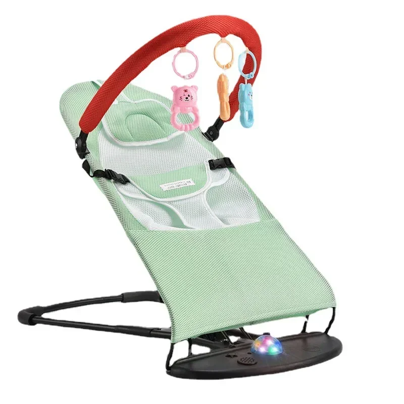 EG93 Dobrável Baby Rocking Chair, Assento de berço ajustável, Balanço portátil do bebê para crianças, Cadeira de balanço para viagem