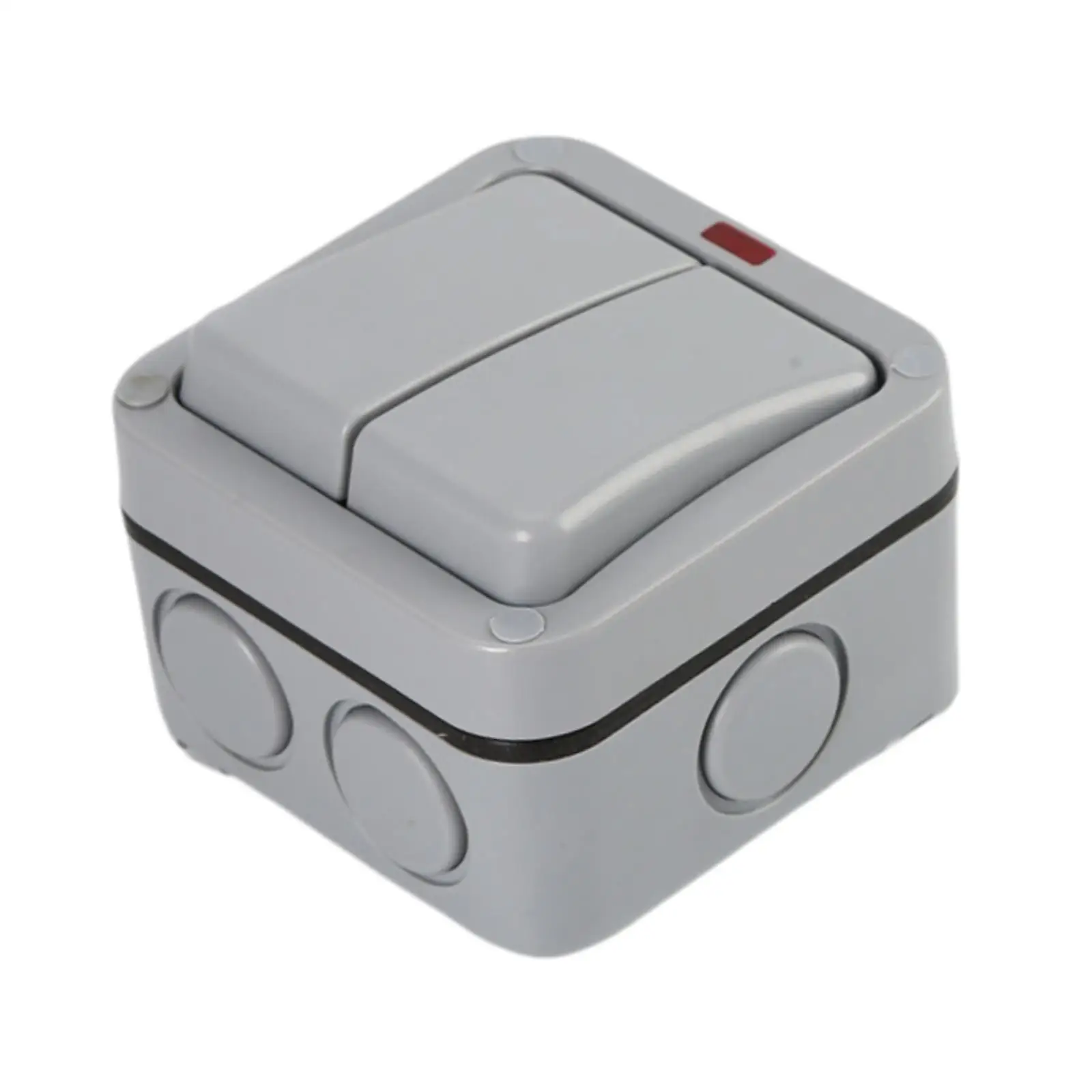 Outdoor Waterproof Double Socket with Switch IP66 Dustproof Weather Resistant PP Material External Wall Mount for Garden