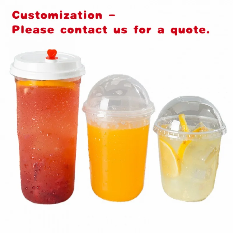 

custom.LOKYO Transparent U-Shaped Boba Bubble Tea Cup 90mm Food Grade Reusable Plastic OEM Product
