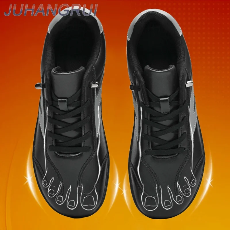 Wide Head Retro Dequn Men's Casual Shoes Barefoot Style Comfortable Breathable Anti-slip Rubber Outsole Fashionable Board Shoes
