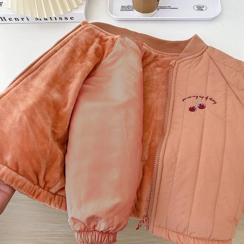 1-6Y Kids Clothing Autumn Thickened Cotton Girl Jacket Baby Children Warm Coat Toddler Kids Outwear Children Clothes Winter