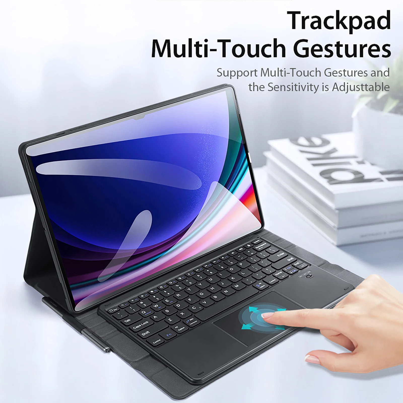 Bluetooth Keyboard Magnetic Tablet Case for Samsung Galaxy Tab S9 Ultra S9 Plus S9+ Full Function Leather Shockproof Cover