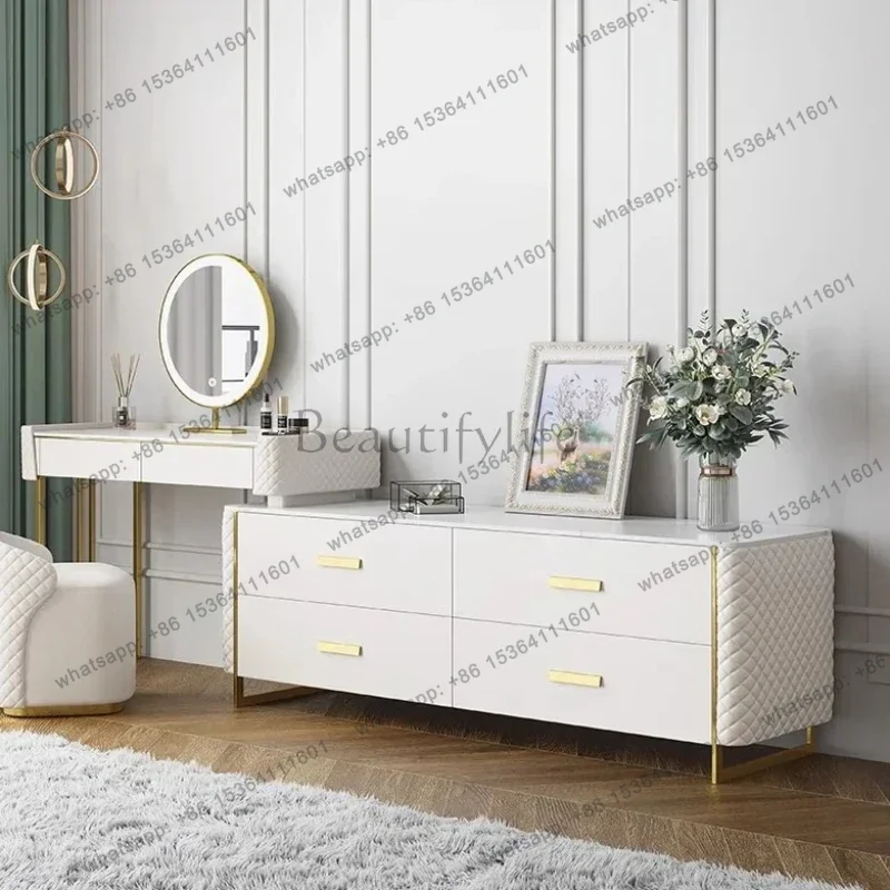 FG Nordic Organizer Vanity Table Modern Aesthetic Minimalist Makeup Dressing Table Desk Items Coiffeuse De Chambre Furniture
