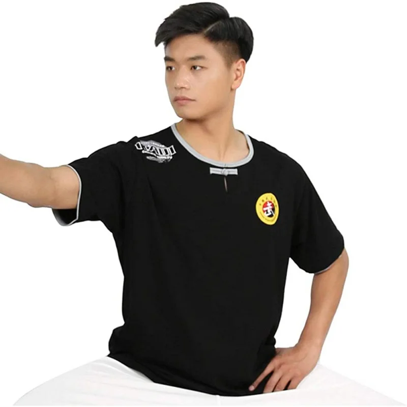 LATERONON Tai Chi Martial Arts Short Sleeve T-Shirts Stretch Cotton Womens/Mens