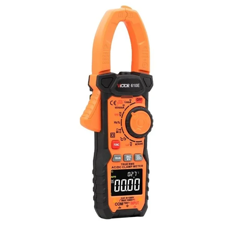 

VICTOR 610E AC DC 1000V 1000A Digital Clamp Multimeter True RMS NCV 6000 Counts Display