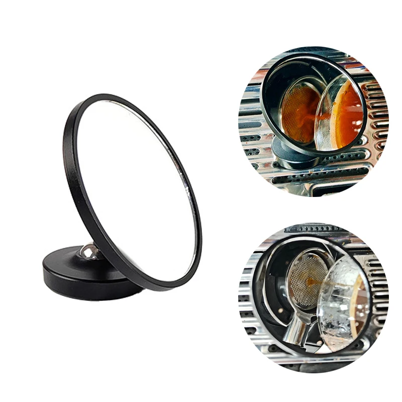 

Suitable for bottomless Portafilter coffee extraction mirror, 360 ° adjustable magnetic espresso mirror, metal material