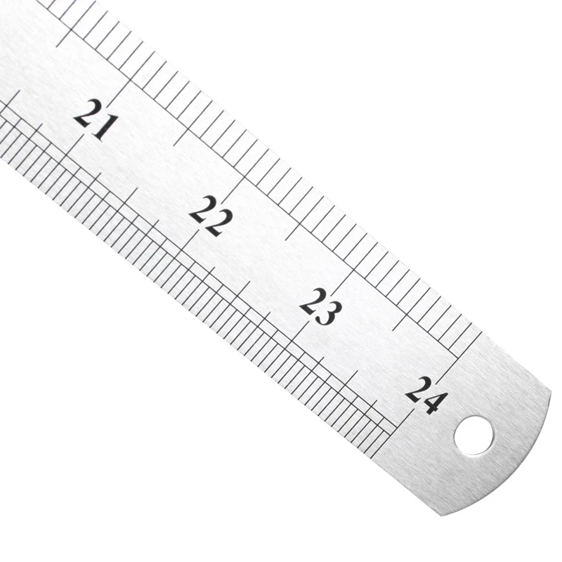 10X Stainless Steel Double Side Measuring Straight Edge Ruler 60Cm/24 Inch, Silver