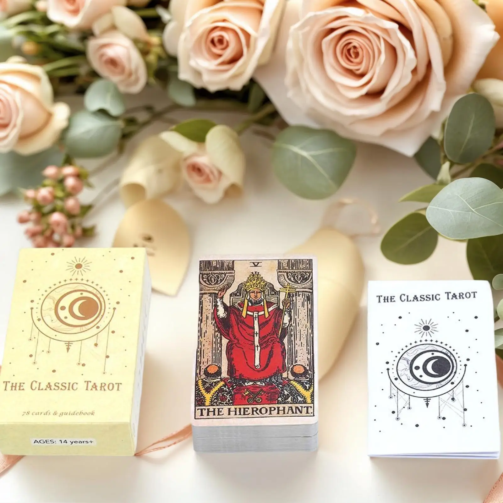 

For 78pcs CLASSIC TAROT Tarot Cards 78-Sheet Portable Game Tarot Card Guide Book for Telling Beginner Travel Spreads Christmas