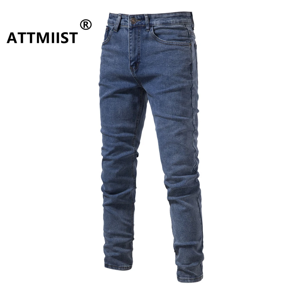 

NEW Autumn Winter Denim Jeans Pants Men Slim Fit Straight Jeans for Men Brand High Quality Business Casual Wear Mens Denim Pants