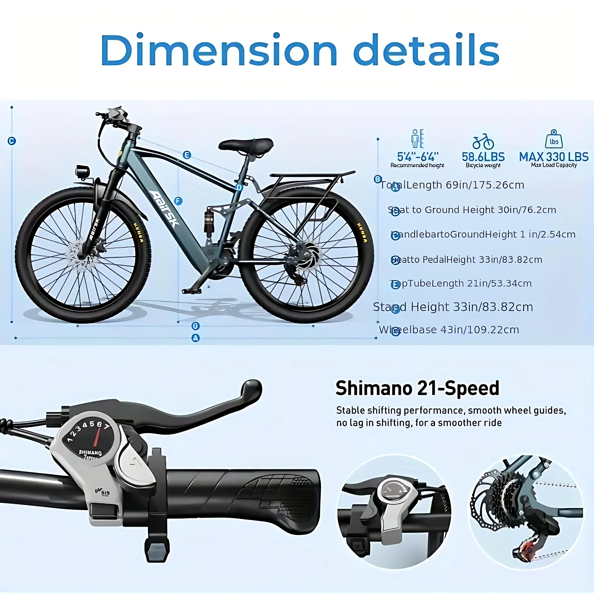 دراجة كهربائية للبالغين 750 وات 36V468Wh 26/24 بوصة إطارات دراجة كهربائية Shimano 21 سرعة City E Bikes دراجات جبلية e