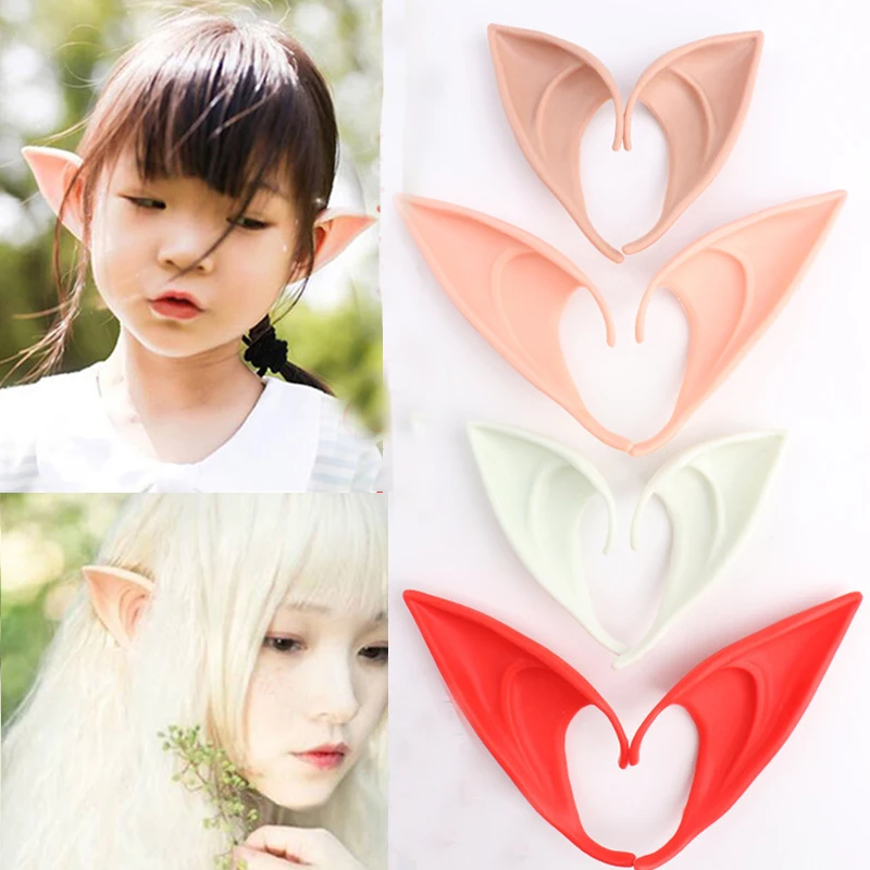 Halloween Dekorasi Pesta Lateks Telinga Peri Cosplay Aksesori Kostum Masker Malaikat Elven Elf Telinga Alat Peraga Foto Mainan Dewasa Anak-anak