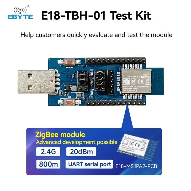 CC2530 USB to TTL UART CH340G Test Board Kit ZigBee Module 2.4GHz EBYTE E18-TBH-01 E18-TBH-27 E18-TBL-01 Zigbee Test Board