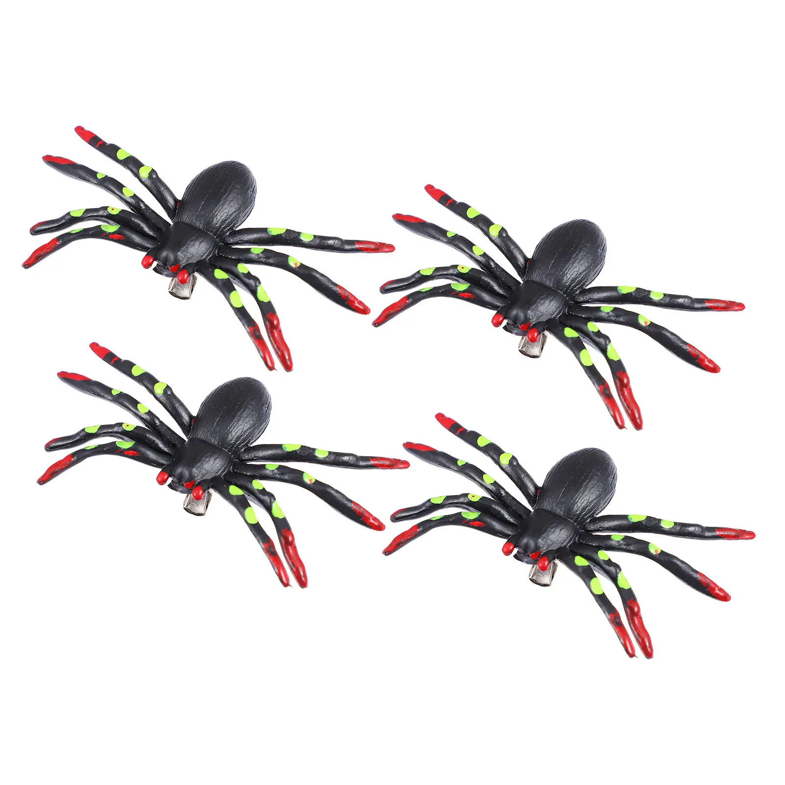 

4Pcs Halloween Festival Spider Prop Plastic Tricky Decorations for Party Home Atmosphere Realistic Design Prank Accessories