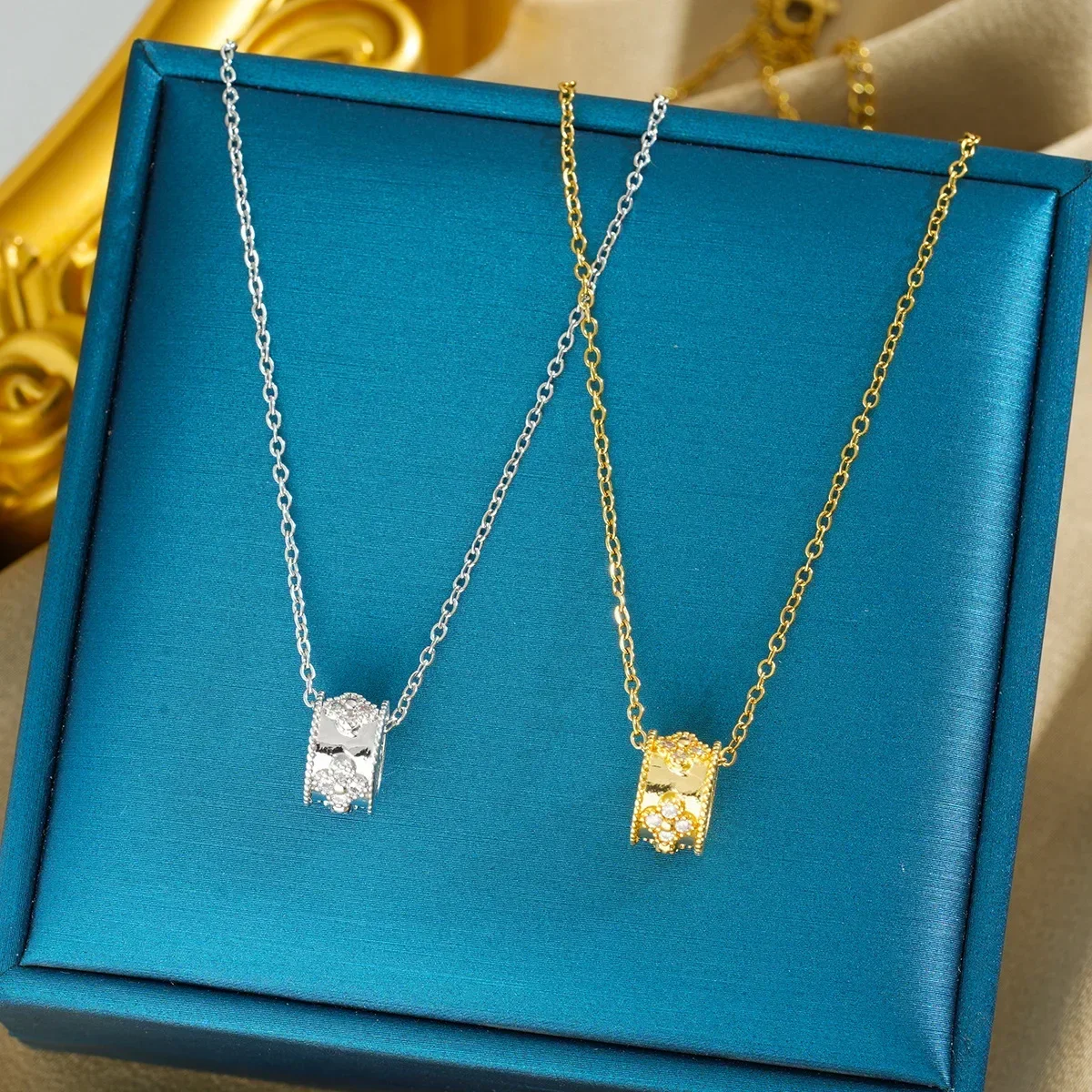 2025 2025newKaleidoscope قلادة من الفولاذ التيتانيوم للنساء، غير يتلاشى، فاخرة متخصصة، سلسلة الترقوة ذات التصميم الراقي