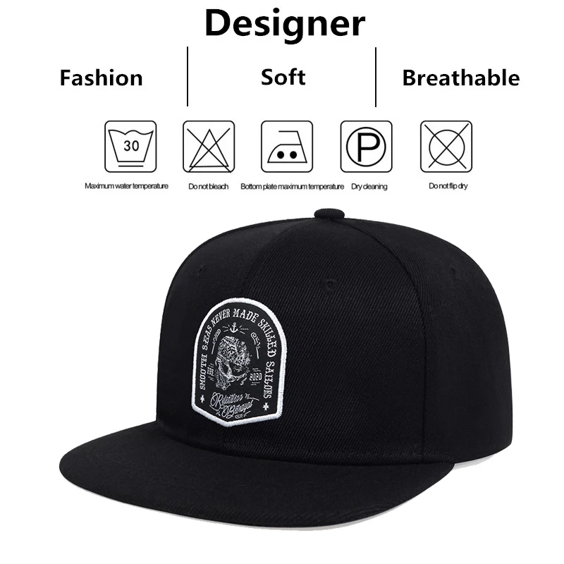 Unisex Skeleton Head Ship Anchor Embroidery Hip-hop Hats Fashion Outdoor Adjustable Casual Baseball Caps Sunscreen Hat