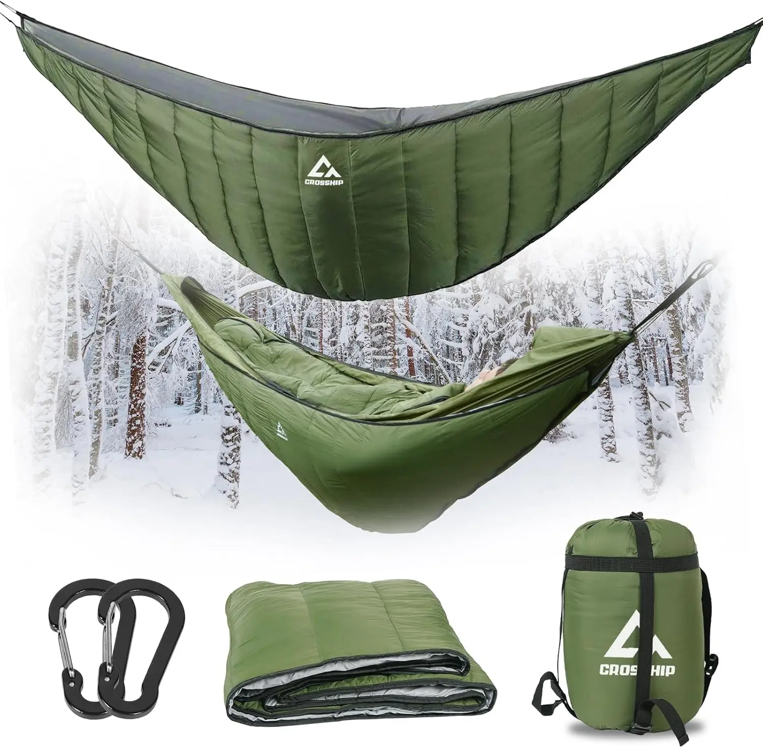 

Hammo Underquilt For Camping Hammock, Full Length Camping Quilt For Lightweight Soft Warm 3-4 Seasons 41-68°F, Great For Hiking