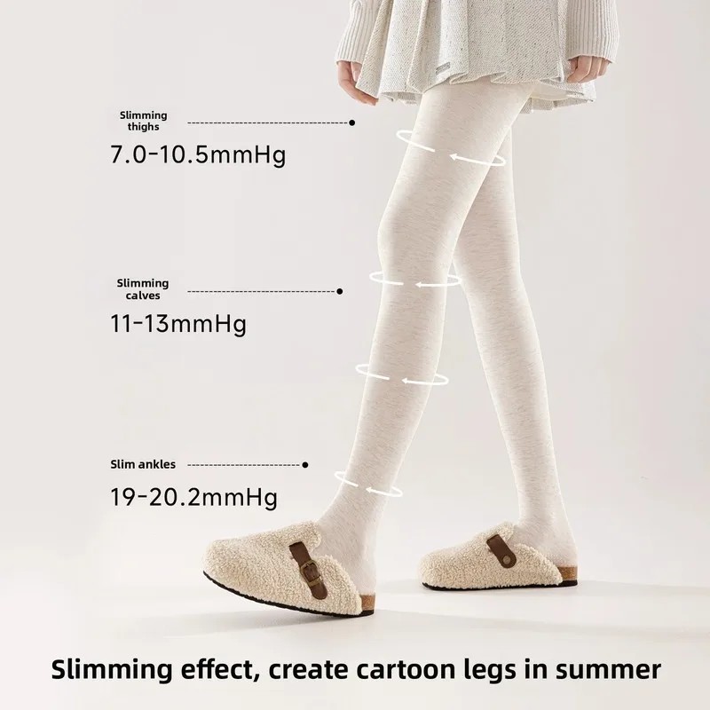 Vertical Striped Tights for Women Slimming High Waist Thermal Pantyhose Thick Opaque Leggings Winter Warm  Fleece Lined Tights