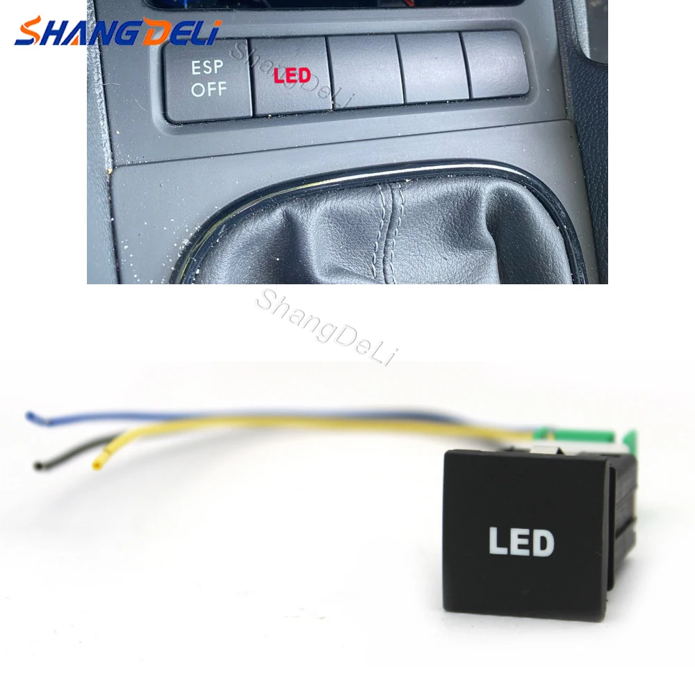 Car Center Console Refitting Button Red LED Light Power On Off Switch For VW Golf 6 MK6 Jetta 5 MK5 Accessories
