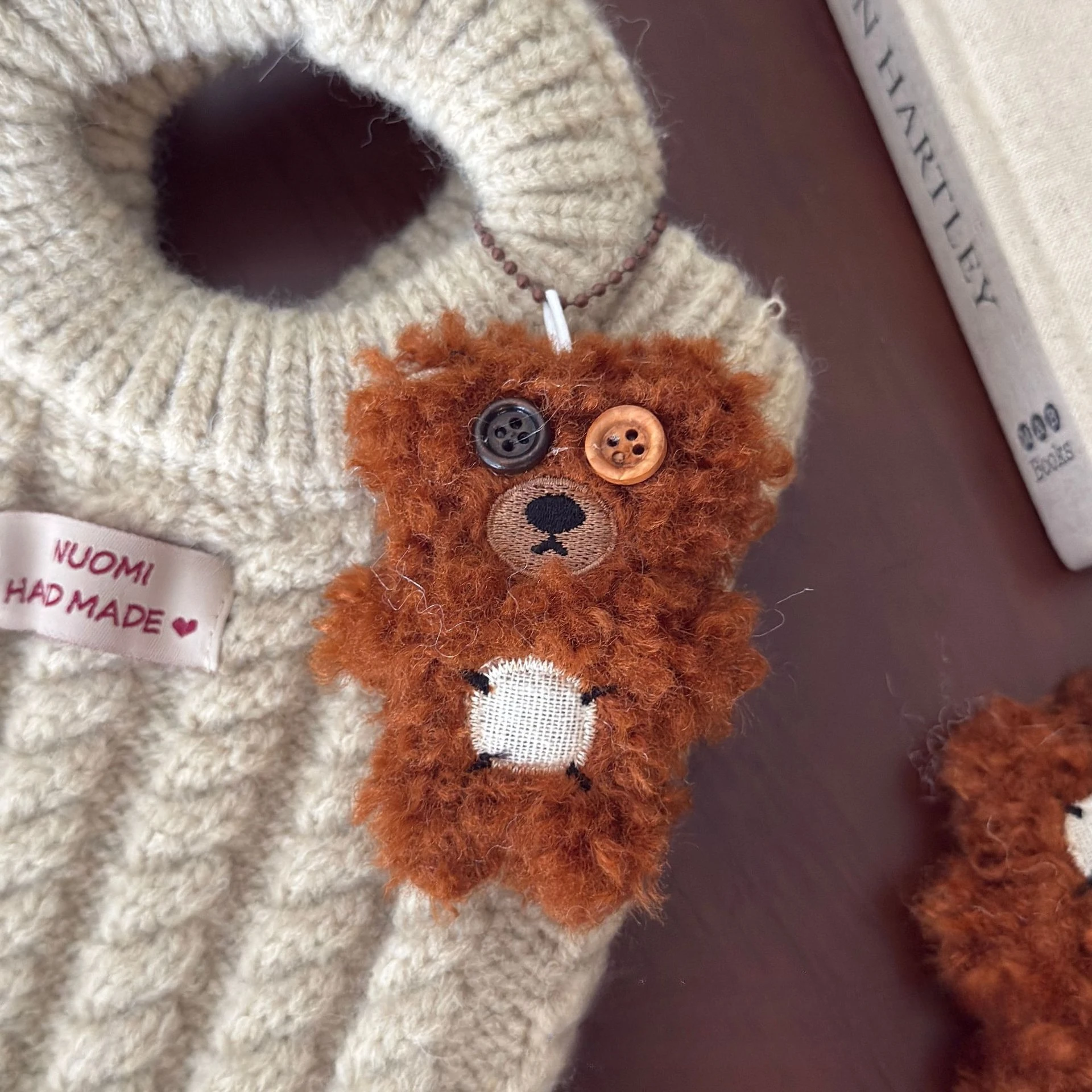 Cartoon Plush Bear Doll Keychain Cute Button Bear Doll Bag Key Chain Pendant Animal Stuffed Toys Girl Bag Pendant Children Gifts