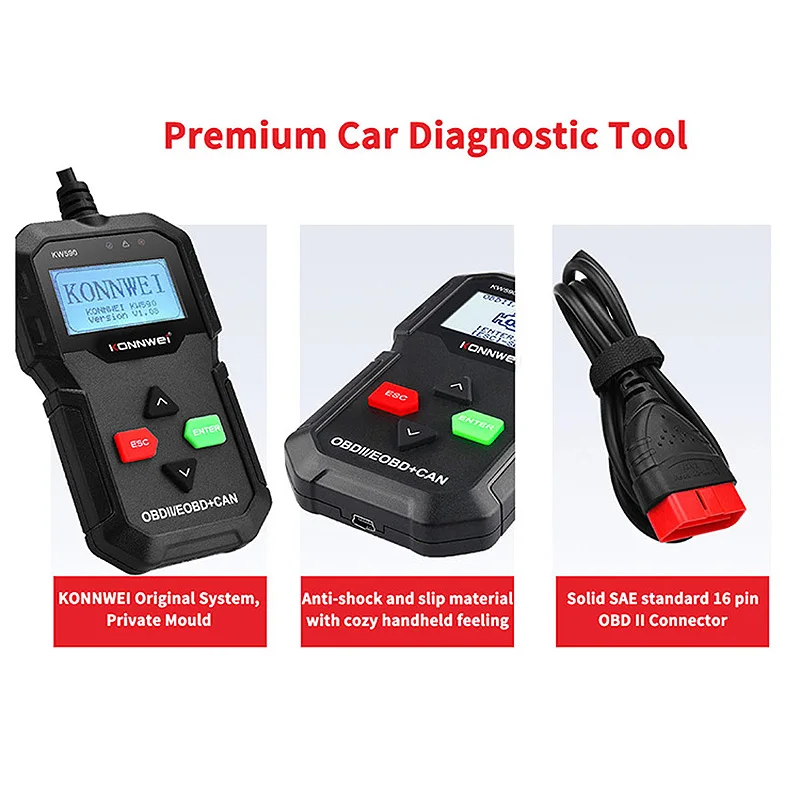 KONNWEI KW590 OBD2 EOBD Car Fault Diagnostic Scanner Car Universal Fault Detector