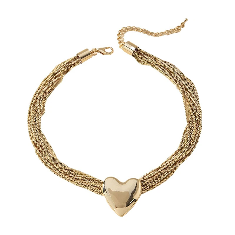 Metal Box Chain Heart Pendant Necklace For Women Fashion Jewelry Classic New Styles Wholesales Daily Accessories Gifts 2023741