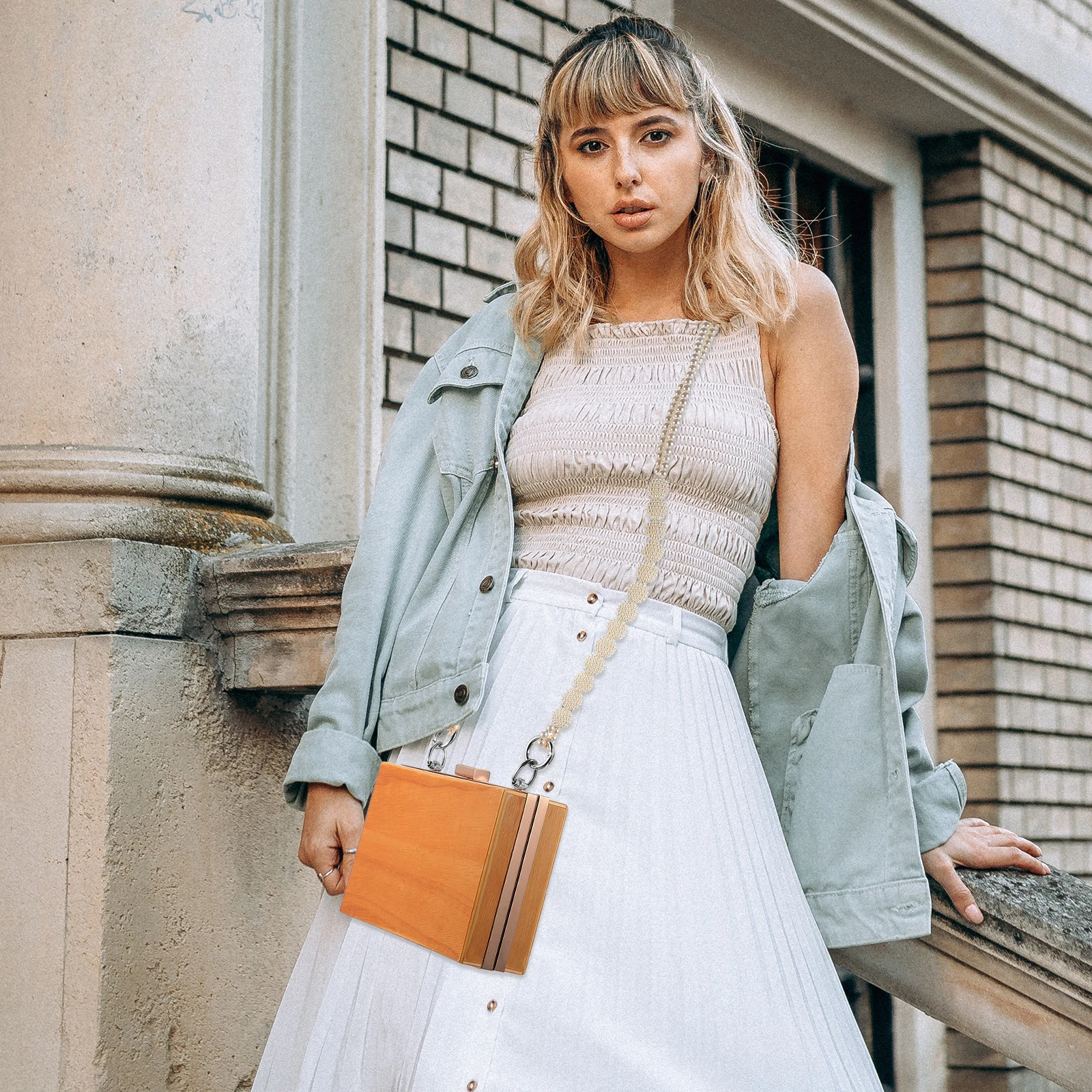 

1Pcs Pearl Chain for Bag Stylish Strong Bag Accessories Replacement Strap Shoulder Handbag Purse DIY Decoration Craft Supply