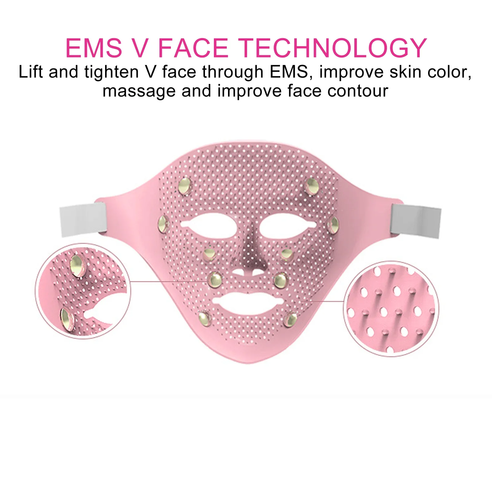 Siliconen Ems Gezichtsmasker Elektrische V-Vormige Face Lifting Afslankend Gezicht Massager Anti Rimpel Ems Vibratie Therapie Apparaat Schoonheid