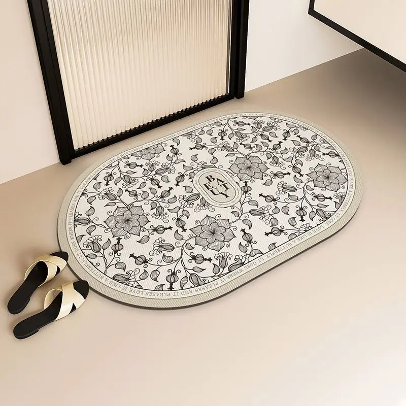 Bathroom diatom mud toilet dirt-resistant floor mat toilet absorbent non-slip mat dry and wet separation carpet