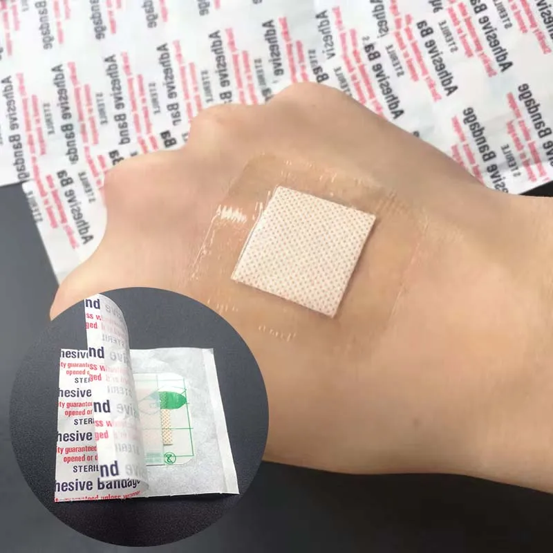 

50PCS 38*38mm Transparent PU Waterproof Wound Plaster Band Aid Adhesive Bandage Protective Sticker for Outdoor Home First Aid