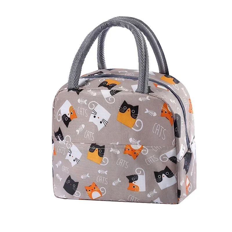 Bird Insulated Canvas Lunch Bag Thermal Food Picnic Lunch Bags for Women Kids Office Functional Pattern Cooler Lunch Box Case