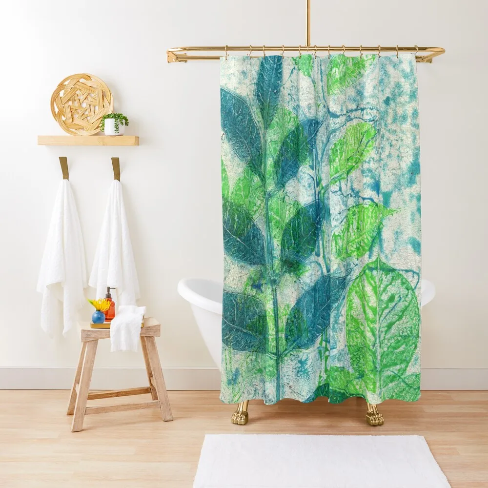 

From the Garden - Greens Shower Curtain Modern Bathroom Accessories Shower Sets For Bathroom Curtain
