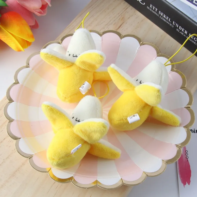 Cute Realistic Plush Peeled Banana Pendant Brooch Dual-purpose Bag with Accessories for Girls Children's Hearts Creative Gifts