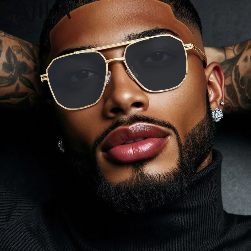 

Vintage Square Steampunk Sunglasses Men 2025 Luxury Brand Classic Driving Metal Frame Punk Sun Glasses for Male Shades UV400