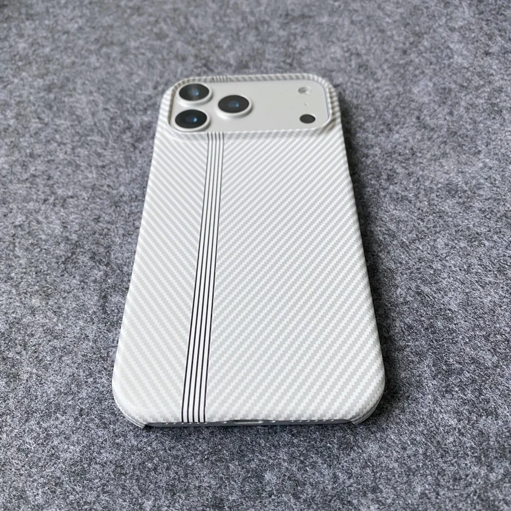 UltraThin Half Frame Carbon Fiber PC Phone Case For iPhone 17 Air 16 15 14 Plus 13 12 17 11 Pro Max NonSlip Kevlar Texture Cover - view 5