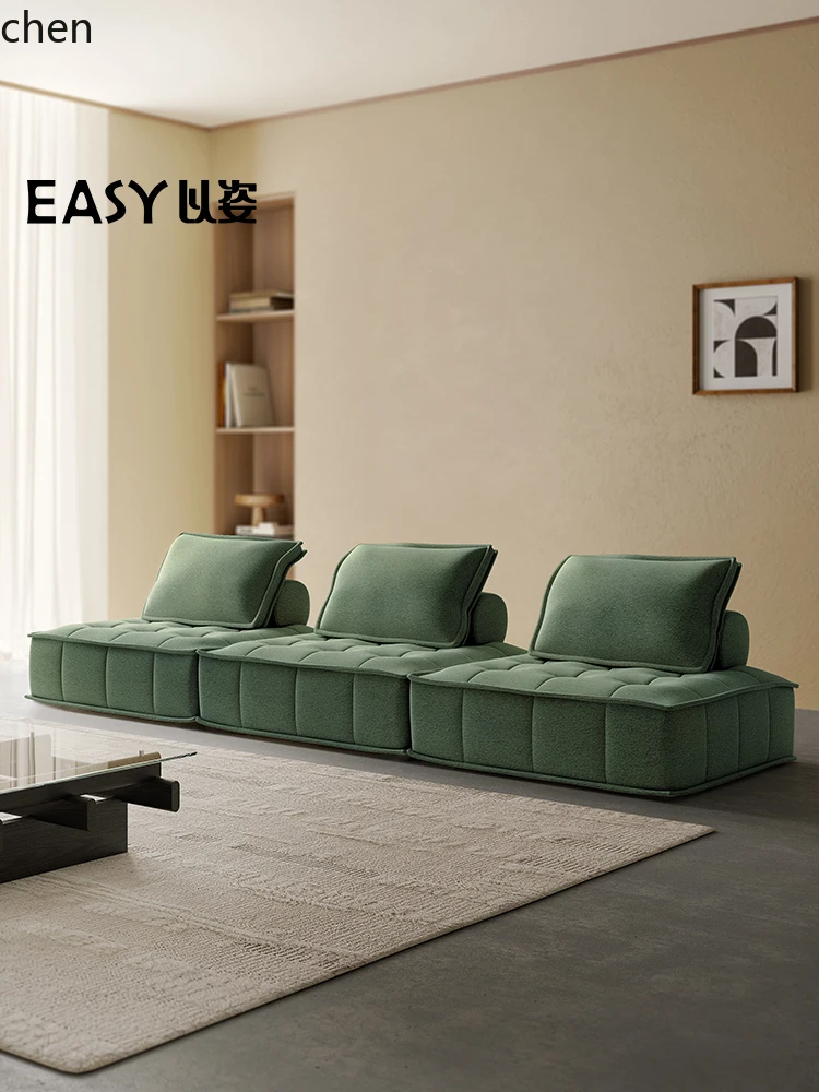 CZ retro fabric compression sofa living room single small apartment three simple color matching decoration