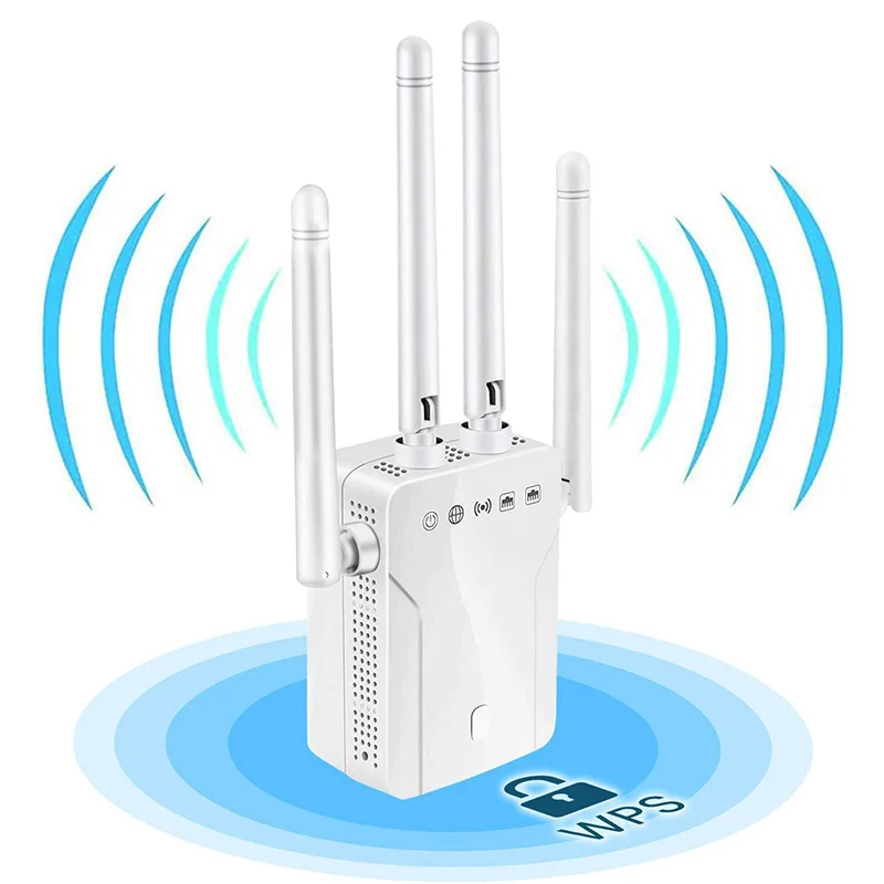 

WiFi 1200M Extender Internet Repeater 5G / 2.4GHz Wi-Fi Covers Up to 4500 Sq ft and 40 Devices Wireless Signal Booster for Home