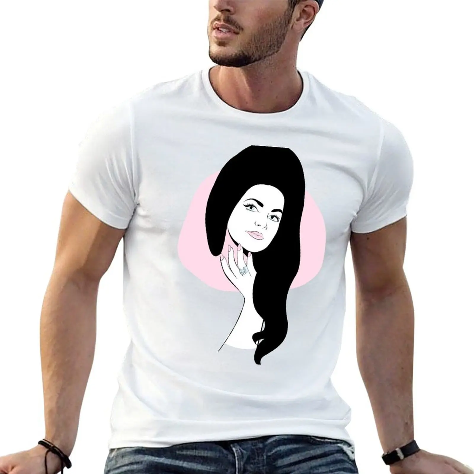 Priscilla Presley: Satnin T-Shirt luxury t-shirt baggy shirts T-shirt men