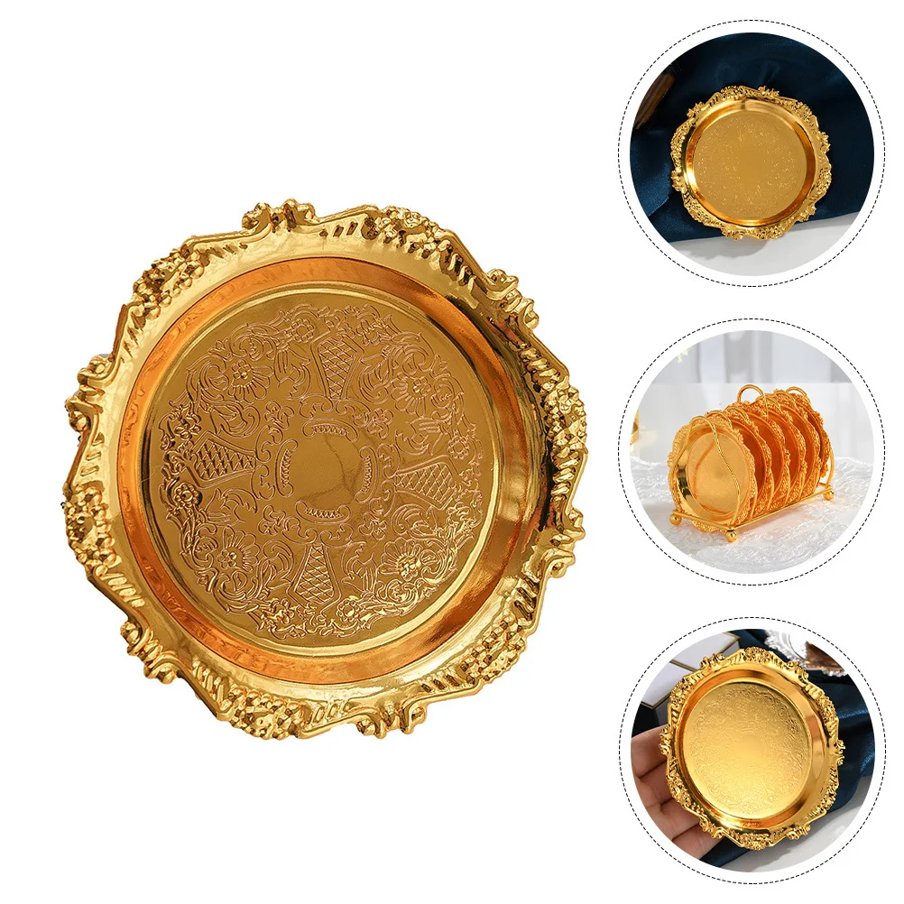 

Exquisite Jewelry Tray Rustic Metal Holder for Bedroom Vanity Decorative Desktop Accessory Multi-Use Serving Tray